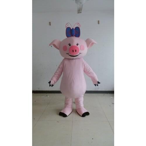 Adult cartoon character cute pink pig Mascot Costume Halloween party costumes for Halloween party costumes