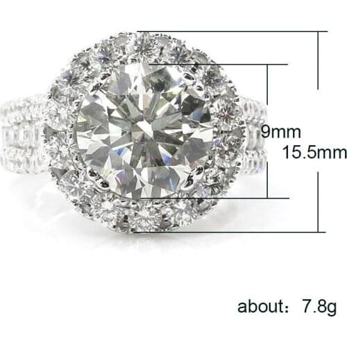 Fashion Weddring Jewelry Size Bridal Round Women 6-10 Ring Cut White New luxury