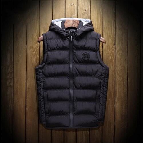 Men Casual Winter Vest Sleeveless Waterproof Warm Windproof Jacket Hooded Recommend Biker Clothing