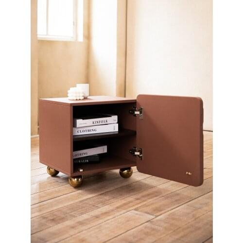 Nordic style bedroom small store content ark cabinet designers Sand grain texture bedside table furniture bedroom night stand