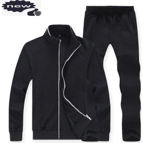 Autumn Men Casual Set Long Sleeve Stand Collar Coat Sweatsuit Comfort Sweatpants Male Sets Suit Large Size L-8XL Loose Tracksuit