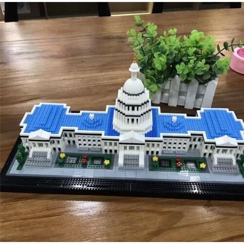 Balody Popular World Famous Architecture Capitol Congress Model Micro Building Mini Diamond DIY House Blocks 3D Assembly Toy