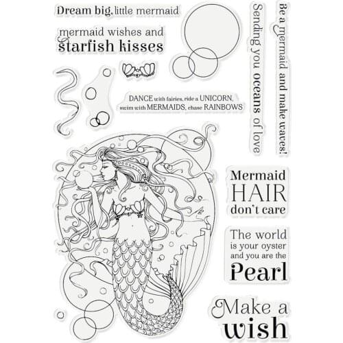 Mermaid Transparent Clear Stamp for DIY scrapbooking seal Card Making C400