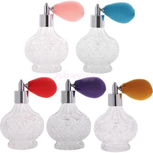 Retro Decorative Crystal Perfume Glass Aftershave Bottle Spray Scent Pump Atomizer Refillable Travel Makeup Tool Lady Gift 100ml