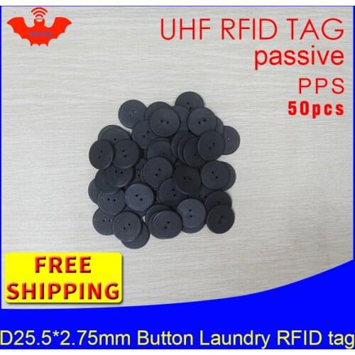 RFID laundry button tag water resisting UHF EPC Gen2 6C 915mhz 868mhz Higgs3 50pcs free shipping smart passive RFID PPS tags