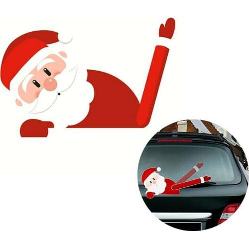 Christmas Santa Claus Elk Xmas Novelty Sticker For Car Rear Windscreen Wiper Window Decals Christmas Decoration Ornaments