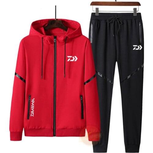 Fishing Men Outdoor Daiwa Waterproof Breathable Casual Fishing Hoodie Jackets Camping Sport Clothing Jacket and Pants Set 8282