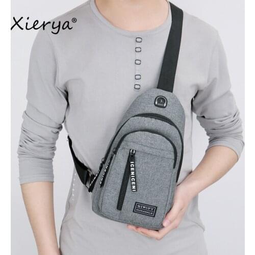 Xierya Crossbody Bag Chest Bag Mens Leisure Canvas Male Bag Messenger Bag Shoulder Bag Multifunctional Sports Waist Bag Purse