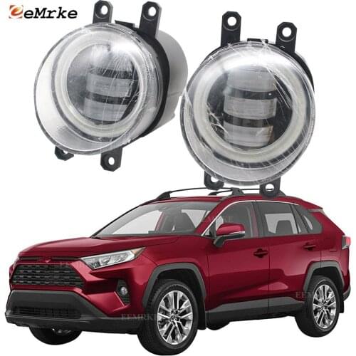2-Pcs Angel Eye LED DRL Daylight Fog Lights for Toyota RAV4 Limited XLE (XSE Hybird) GX GXL/RAV4 Hybrid Cruiser 2019 2020 2021