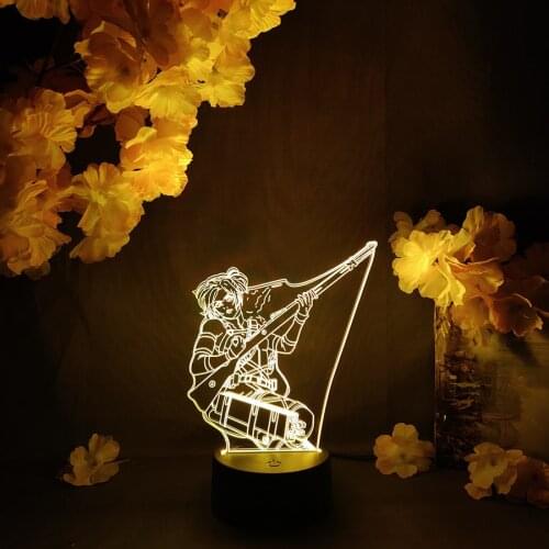 Levi Attack on Titan LED Anime Lamp Novelty 3D Hologram Nightlight Laser Engraved Acrylic Upward Lighting Manga Art Lamps