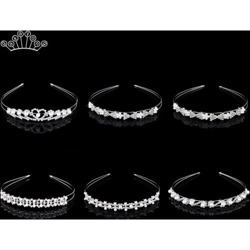 Fashion Princess Crystal Pearl Headband Kid Girls Lover Bridal Prom Tiaras and Crowns Wedding Party Accessiories Hair Jewelry