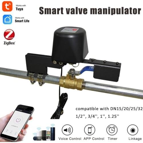 Tuya Smart Water Valve ZigBee Manipulator Automatic Gas Faucet Valve DN15 20 25 32 Timer Water Switch For Alexa Google Assistant