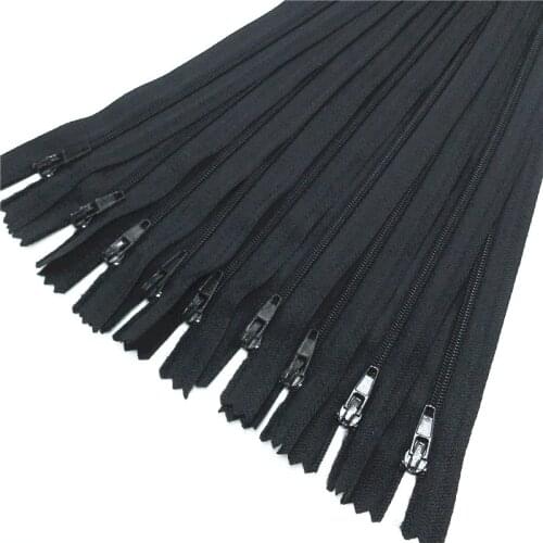 10pcs Black color 3# Closed Nylon Coil Zippers Tailor Sewing Craft (6-24 Inch) 15-60CM