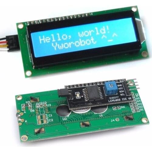 16*2 1602 16x2 LCD Yellow Display HD44780 Character LCD+1pcs IIC/I2C/TWI/SPI Serial Interface Board Module For Arduino