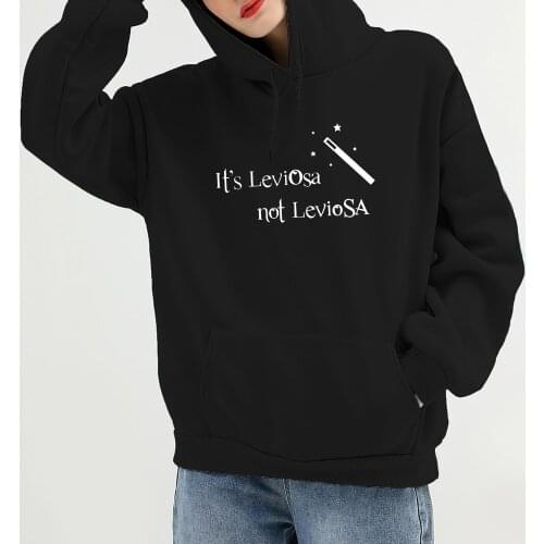 Its Leviosa Not Leviosa Print Women Oversized Sweatshirt Hoodie Fleece Top Tracksuit Clothes Harajuku Style Black Woman Hoodies
