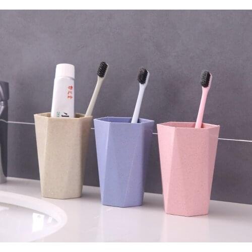 Bathroom Toothbrush Water Cup Nordic Wheat Straw Tooth Brushing Cup Portable Travel Household Washing Cup