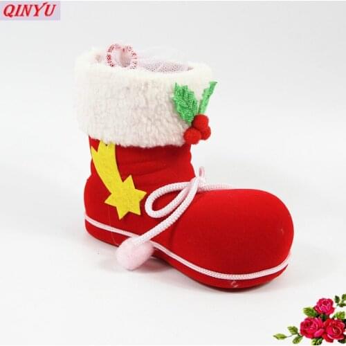 1pcs Christmas Stocking Medium Santa Claus sock gift bag kids xmas ornaments candy bag bauble Christmas tree supplies 6zhh101-1
