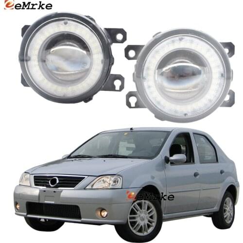 2 Pieces Car LED Lens Fog Lights Assembly Angel Eye DRL Daytime Runinng Light Lamp for Nissan Aprio 2007 2008 2009 2010