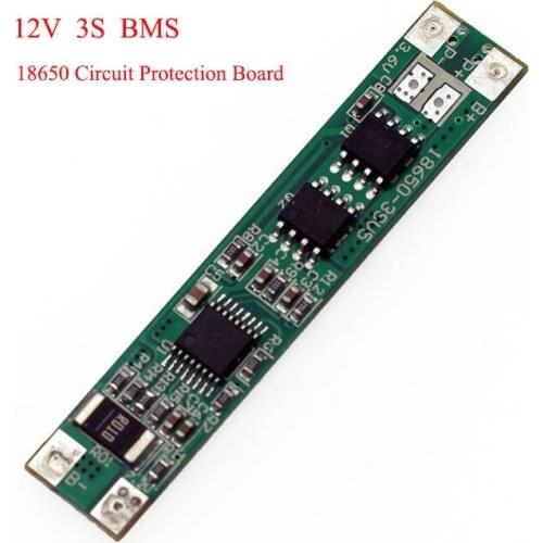 3S 12V 18650 lithium battery circuit protection board BMS 2MOS10A discharge current DIY 10.8V 11.1V 12.6V battery pack