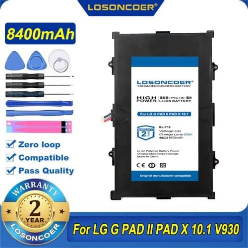 LOSONCOER BL-T18 8400mAh Tablet PC Battery For LG G PAD II PAD X 10.1 V930 V935