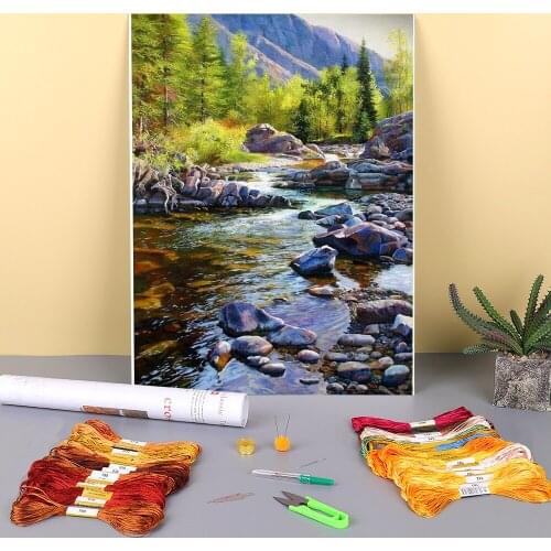 Nature Printed 11CT Cross Stitch Patterns DIY Embroidery DMC Threads Sewing Handicraft Handmade Painting Design Package