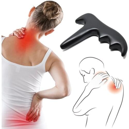 Black Natural Stone Meteorite Massage Cone Needle Reflexology Massage Tool Body Massage Foot Shoulder Back Neck Point Stick Tool