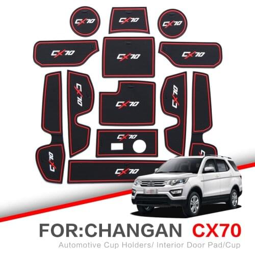 ZUNDUO for CHANGAN CX70 2016-2019 Gate slot pad Automobile Dust mats Cup Holders Car Mat Anti Slip , Non-slip RED WHITE