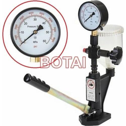 0-60Mpa Pressure Gauge for S60h Diesel Injector Nozzle Tester, 0-8000Psi Pressure Meter Testing Tool