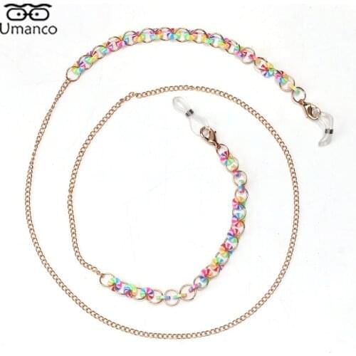 Fashion Simple Sunglasses Chain for Women Beads Circle Gold Mask Glasses Chains Anti-slip Eyeglasses Lanyard Sports Travel Party