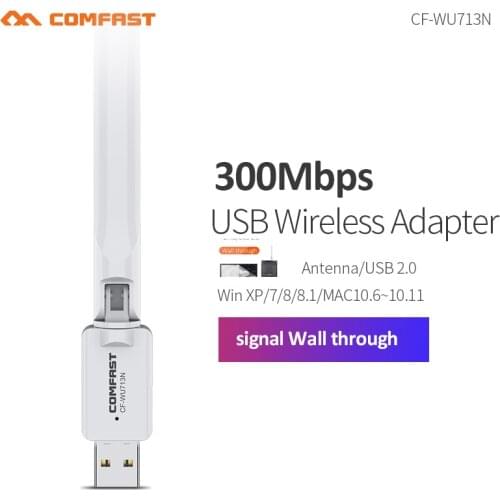 MT7603 300Mbps 3dbi Flexible Antenna USB wifi Adapter Wireless Network Card 802.11b/n Wifi Antenna Transmitter PC WI-FI Receiver