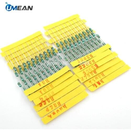 110pcs 11value indutores 0307 Inductor Assortment Kit Inductance 1UH 10UH 22UH 33UH 47UH 100UH 150UH 220UH 330UH 470UH 1MH