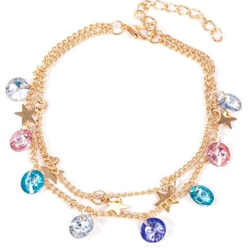 Modern Simple Multi-layer Star Anklets Set For Women Vintage Handmade Anklet Bracelet on Leg Beach Party Ocean Jewelry 2019