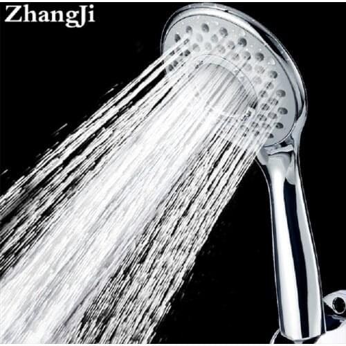 ZhangJi 3 Modes Water Saving Bath Shower Nozzle Pressure Boost Showerhead Cycle 10.8cm Easy Clean Rainfall Showerhead
