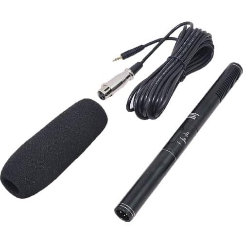Durable Interview Handheld Microphone Mic Set for Reporter Journalist, Black
