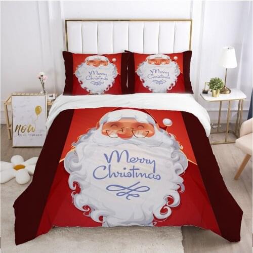 Christmas santa claus Duvet cover set 240x220 200x200 Bedding set Twin Queen King Double Bed linens Quilt cover Bedclothes red