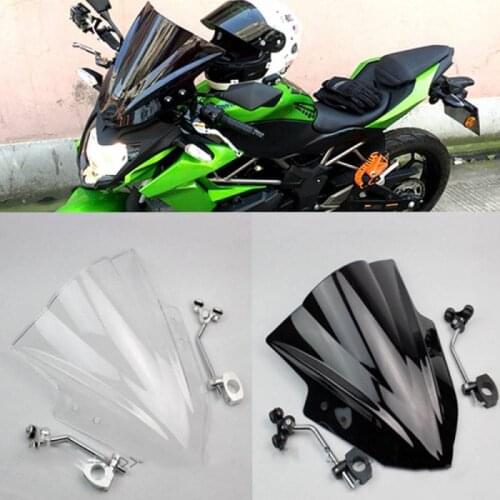 Motorcycle Windshield WindScreen For Kawasaki Z125 Z250/SL Z300 Z750 Z800 Universal for caliber 22MM 25MM 28MM Moto Street Bike