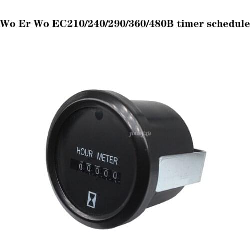 High quality excavator accessories it applies to Wo Er Wo EC210/240/290/360/480B timer schedule hour meter black universal