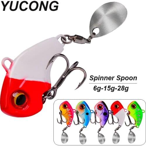 YUCONG 5pcs/lot Fishing Lures 6-15-28g Metal Mini VIB With Spoon Crankbait Vibration Spinner for Winter Ice Fishing Lures Pesca