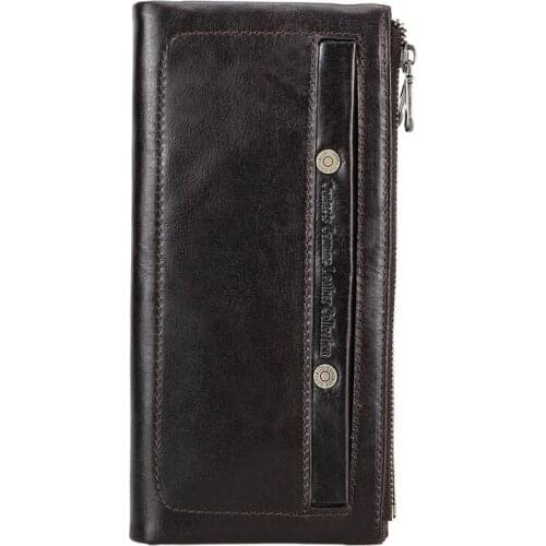 For Women 2021 Fashion Korean Ladies Long Clutch Wallet Card Holder Coin Purse Big Capacity Purses RFID Genuine Leather Style