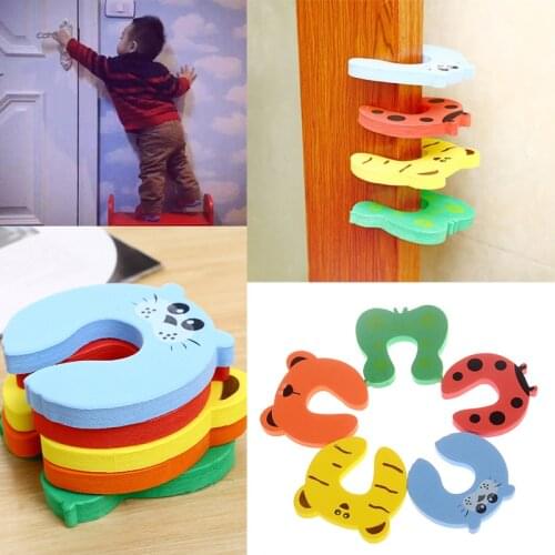 1PC Cartoon Nontoxic Protection Lock Card Environmental Door Stop Finger Protector Pinch Guard For Baby Kids Children Safety