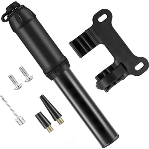 1 Pcs Bicycle Mini Portable Pump Bike Tire Inflator Schrader Presta Valve Cycling Bike Pump Adaptors Tire Air Inflator Black