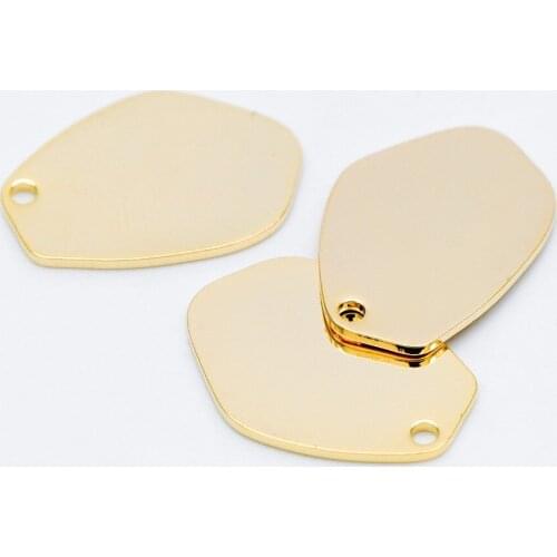 10pcs Gold Plated Brass Irregular Geometic Charm Pendants For Jewelry Making Accessories (GB-502)