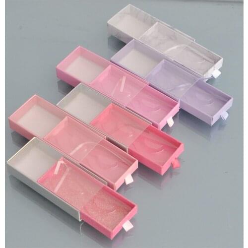 20pcs/lot Wholesale Eyelash Packaging Box Lash Boxes custom logo faux cils Mink Lashes Drawer Package Case With Tray Bulk Vendor