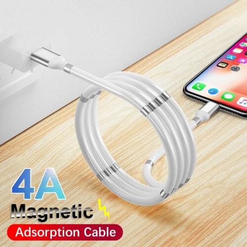 4A Magic rope cable Magnetic Micro USB Data Cord Quick Charge Data Sync Universal Mobile Phone Type-C Line For iPhone 12 Xiaomi