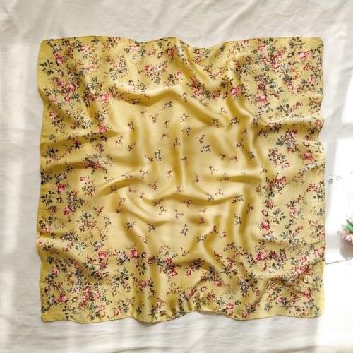 70 * 70ins Spring Summer Scarf Small Square Scarf Female Korean Artistic Decoration Small Floral Neckerchief Scarf women