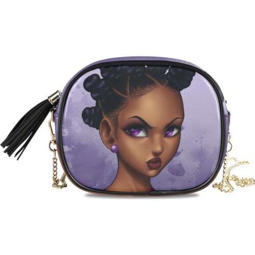 ALAZA Fashion crossbody bag High-quality PU Leather Chain bags Shoulder Afro Girls black Women Messenger Bag Small Square Bags