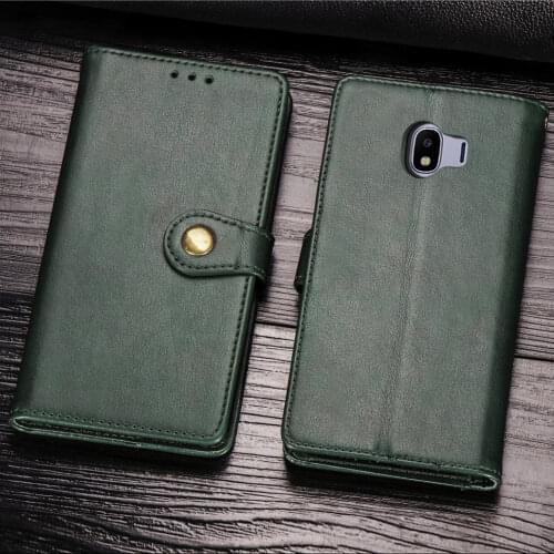 For Samsung Galaxy J4 Plus Cover Wallet PU Leather Phone Bag Case Simple Card Holders Shell Free Shipping