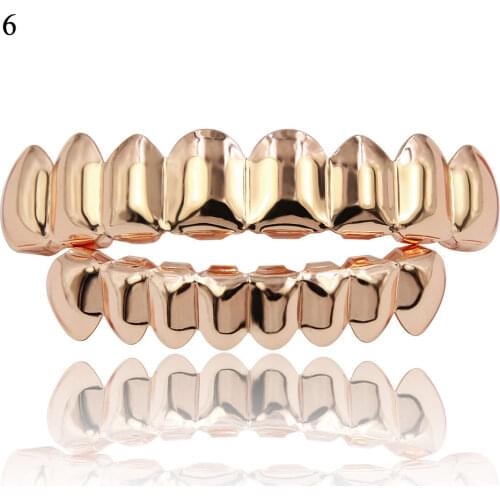 Hip Hop 26 Letters Gold Color Teeth Grillz Iced Out Rhinestone Grills For Women Men Fashion Tooth Cap Punk Teeth Jewery Party