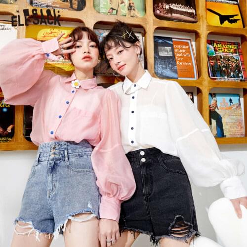 ELF SACK Women's Transparent Shirts