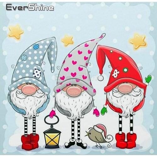 EverShine DIY Diamond Painting Full Square Santa Claus Picture Rhinestones Diamond Embroidery Cartoon Christmas Handmade Gift